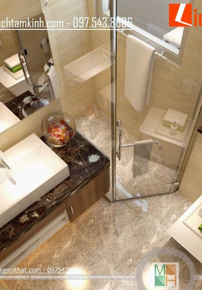 Vách kính phòng tắm chung cư Mandarin mẫu 17